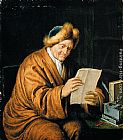 Willem Van Mieris An Old Man Reading painting